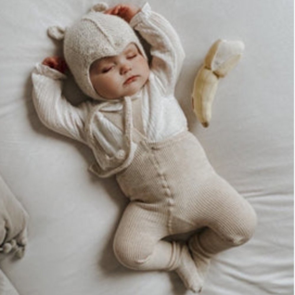 Silly Silas Cream White Footed Baby Leggings, Tights with Braces, 0-3 Months